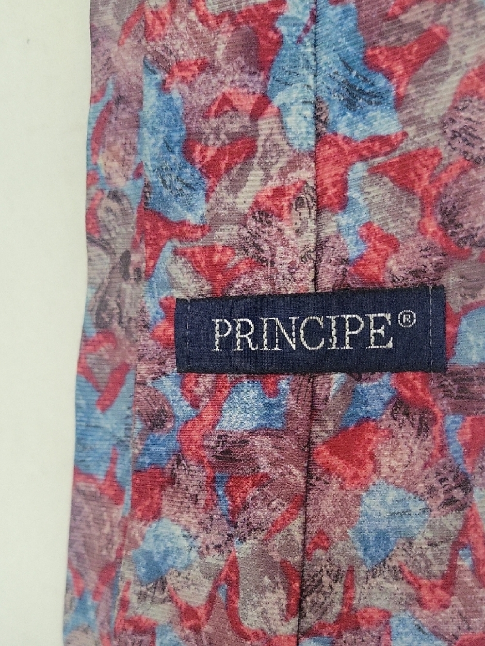 Vintage Principe Italian Silk Abstract Print Tie